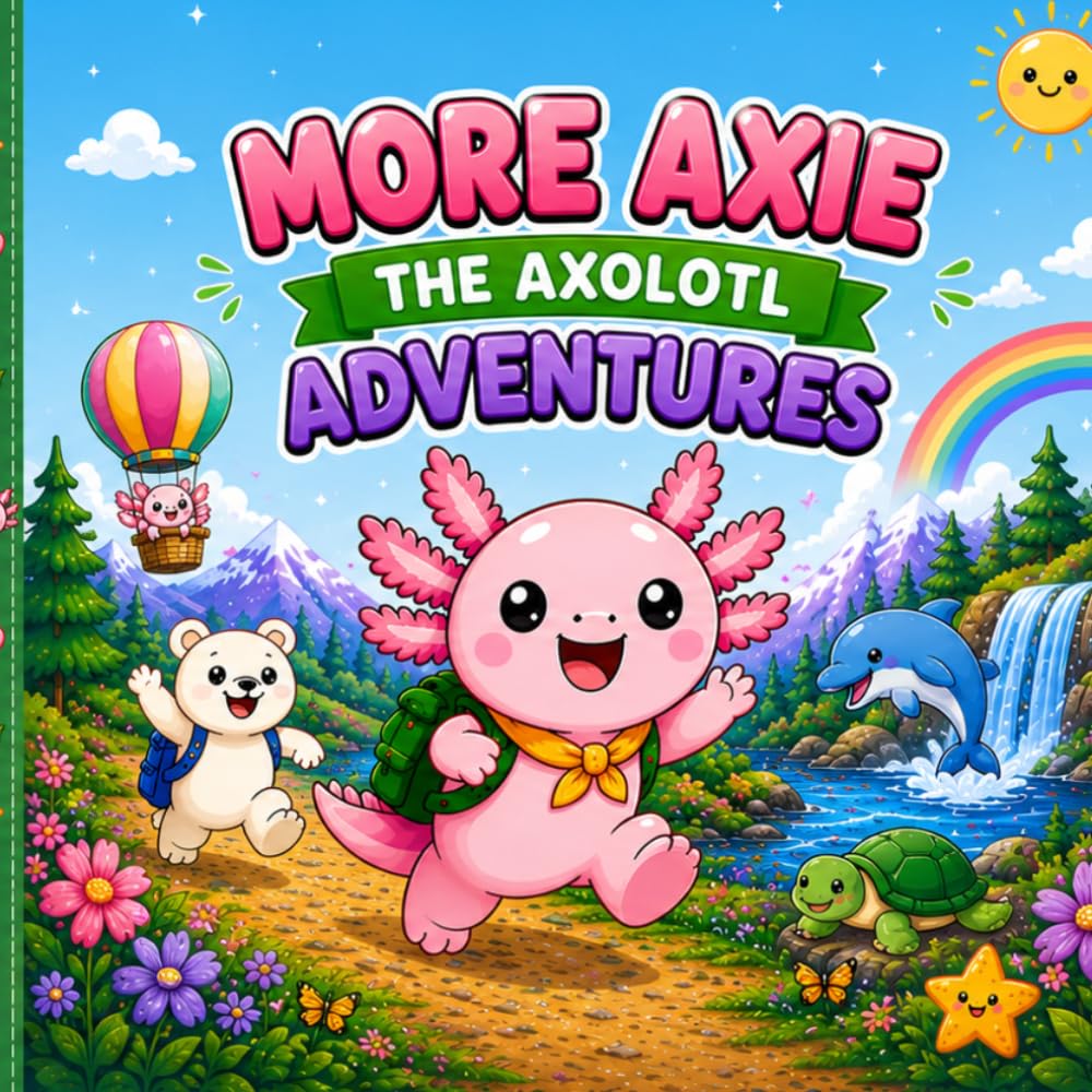 More Adventures with Axie the Axolotl: Axie is the happiest little axolotl on all the fun adventures