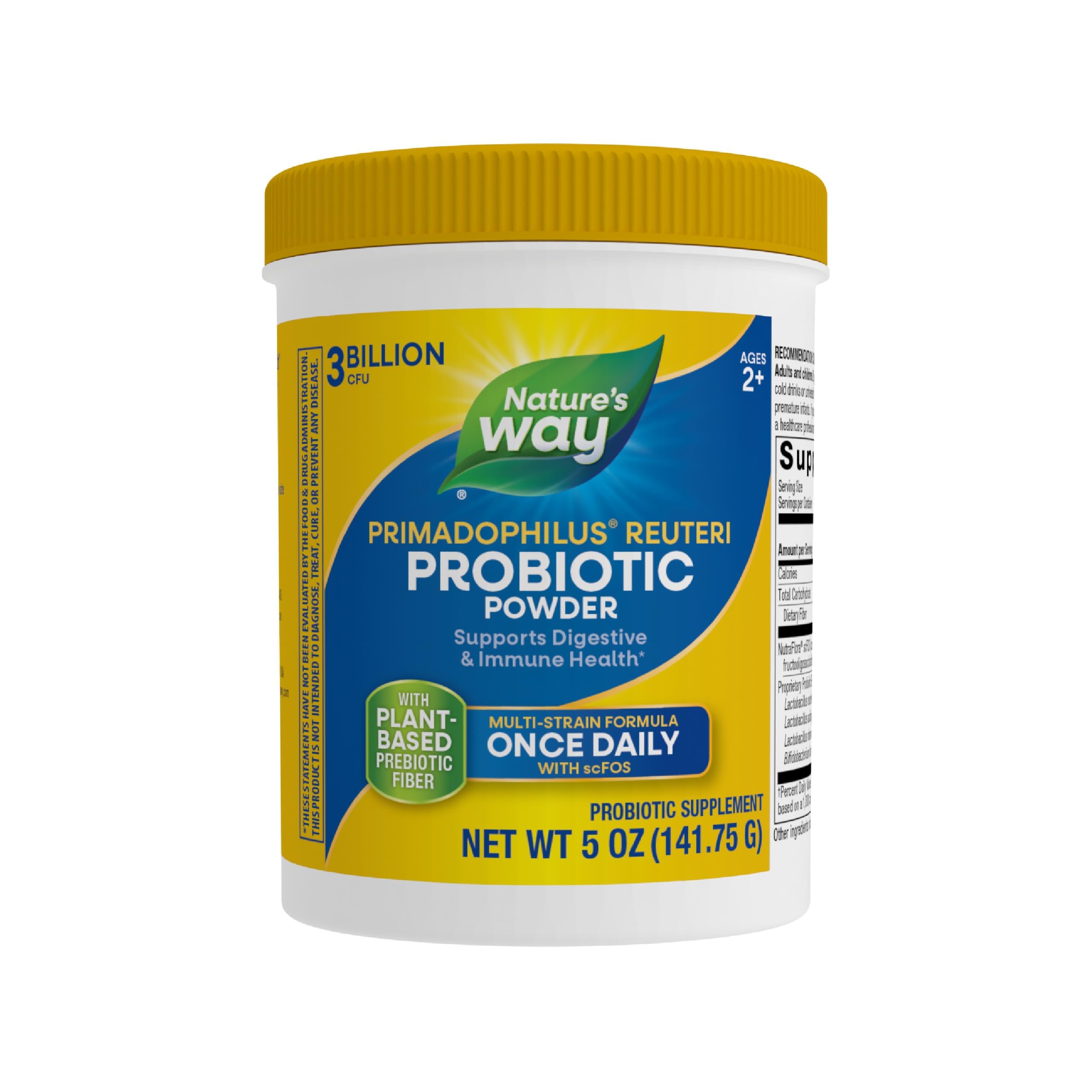 Nature's Way Primadophilus, Reuteri Superior Probiotic Multi-Strain Powder with sc FOS (141.75g, 5oz)
