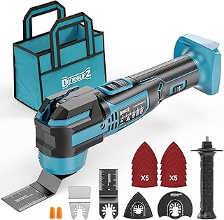 Cordless Oscillating Tool Compatible with Makita 18V Battery(Not Include Battery), 21,000 OPM Brushless 18V Oscillating Multi-tool with 6 Speed, LED Light, DIYtoolifz 4.5° Oscillating Tool for Cutting