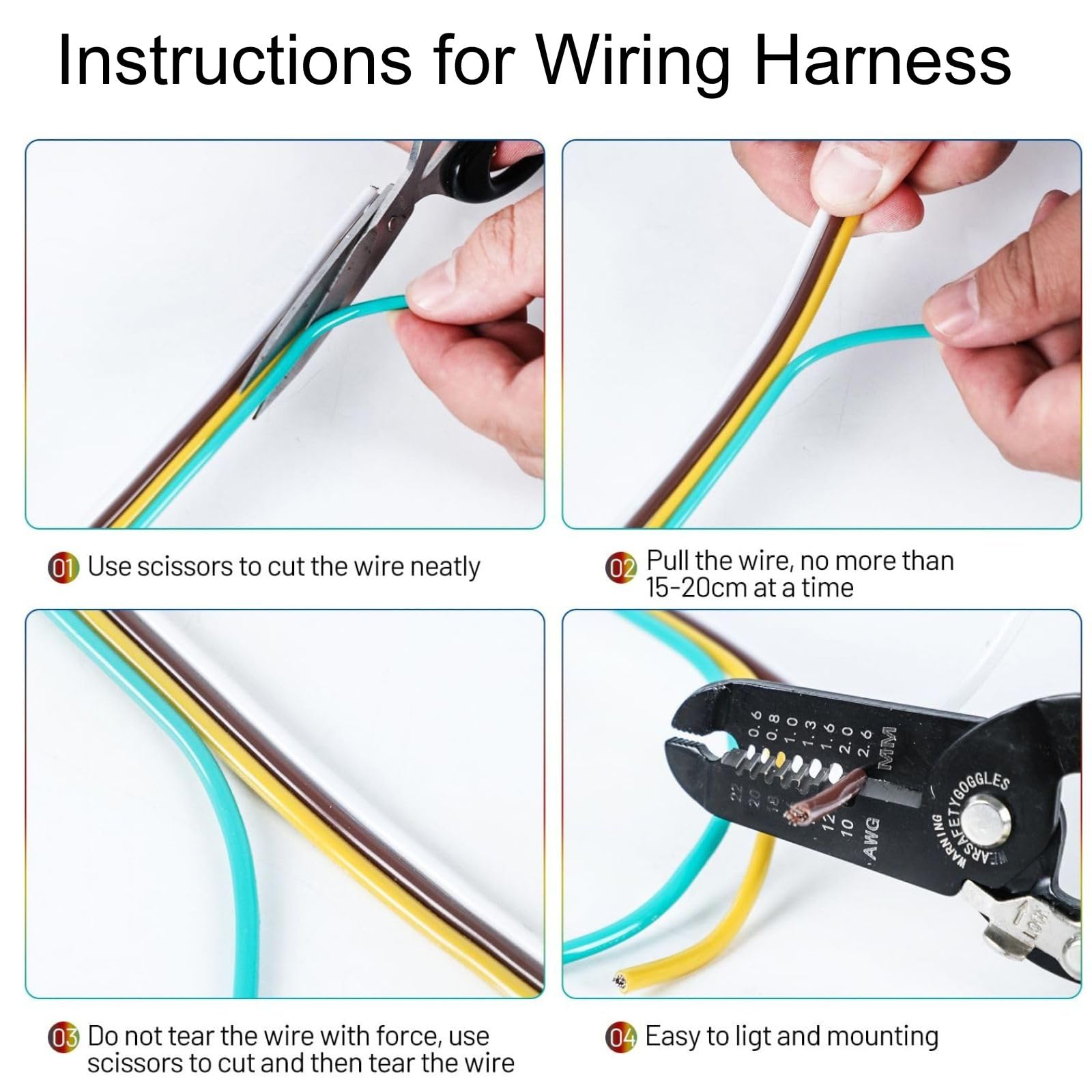 Snapklik.com : 100FT Trailer Wiring Kit, 16 Gauge 4 Way Trailer Wiring