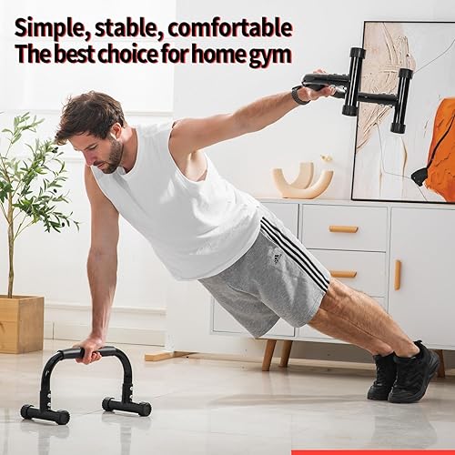 Miniatura 8 de Barra de flexión, barras paralelas para L-sit & Dip, soporte de barras paralelas que no se tambalean para paradas de manos, plancha completa,