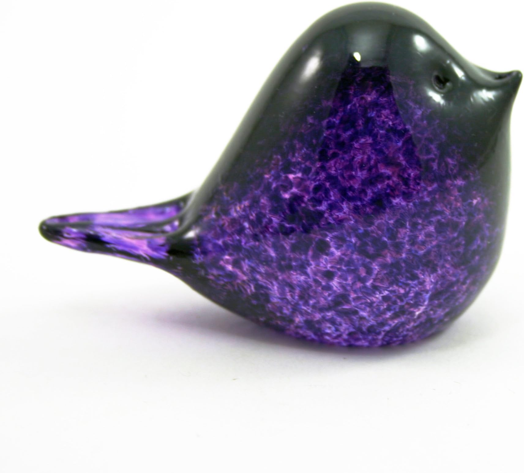 'Little Birds' Hand Sculpted Glass Figurine (Purple)