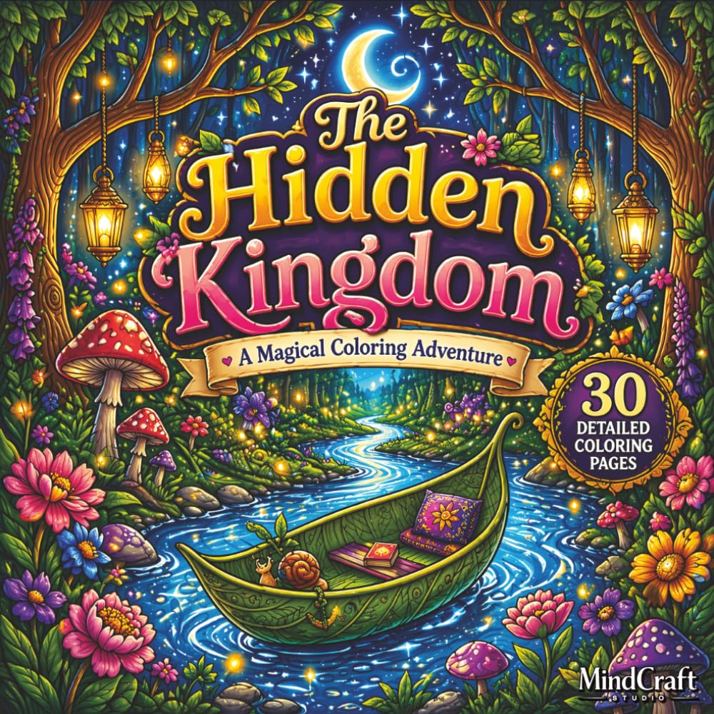 The Hidden Kingdom: A Magical Coloring Adventure: 30 Enchanting Illustrations of Mystical Forests, Fairy Gardens, and Whimsical Creatures for Relaxation