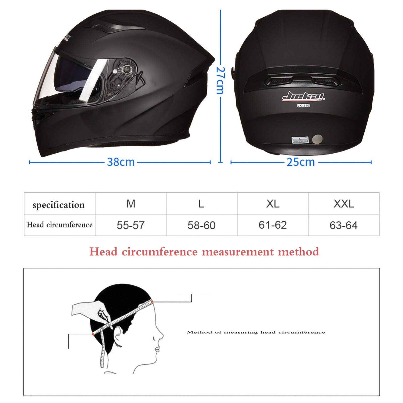 Casco De Moto Modular Bluetooth Casco De Moto Integral Ligero con Visera Doble Cascos De Motocross Aprobados por ECE para Niños, Jóvenes, Hombres, Mujeres, Adultos