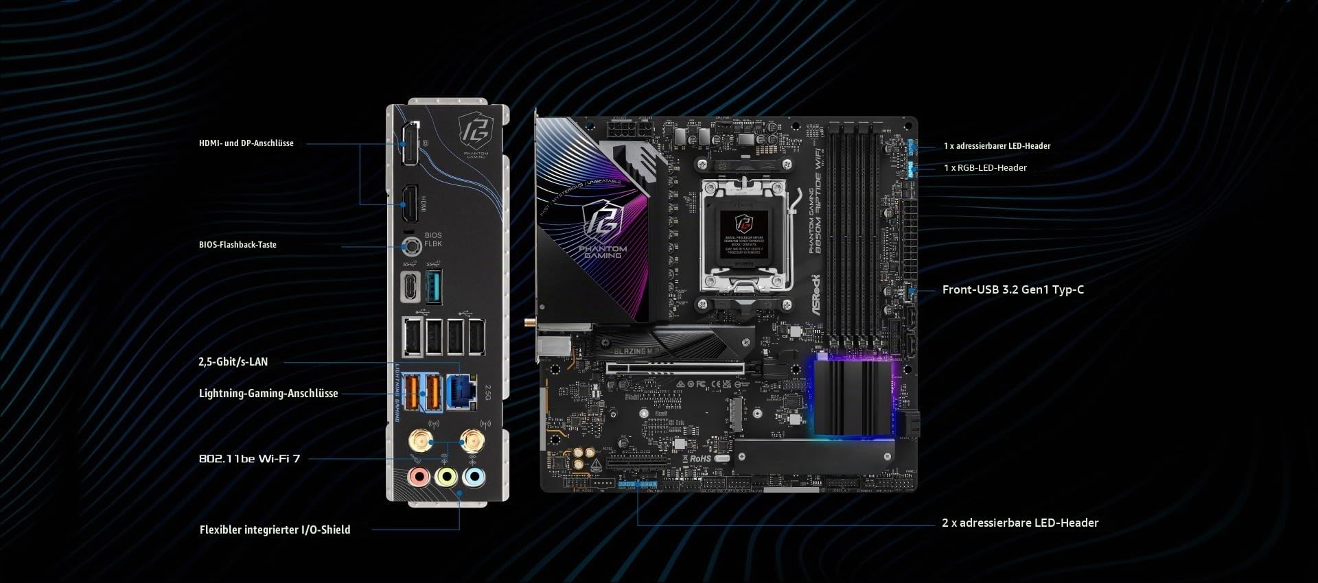 MB ASRock AMD AM5 B850M Riptide WiFi