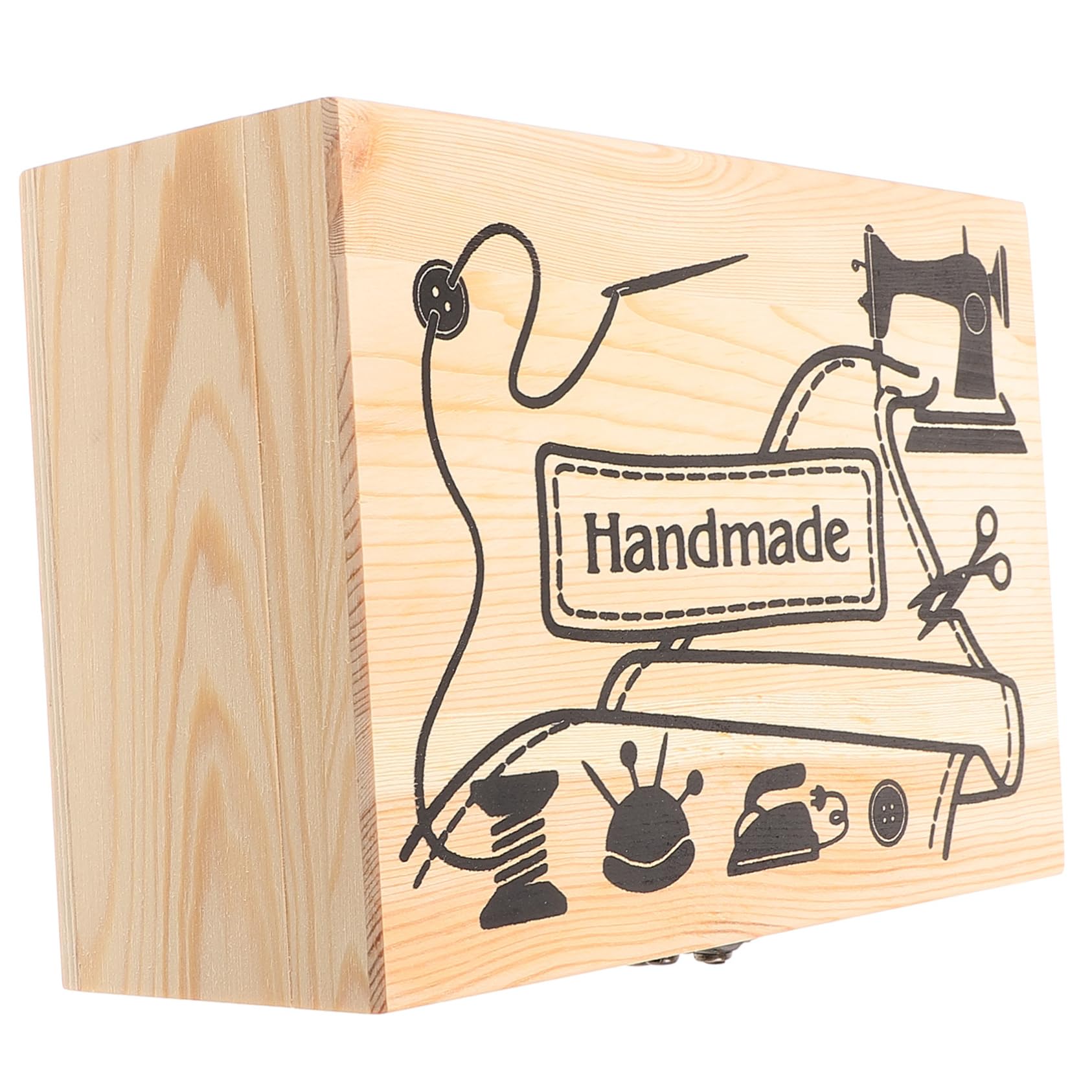 Scatola in Legno Porta Oggetti per Cucito, Organizer per Aghi Imbottitura; Custodia Sicura per Riporre Aghi e Accessori