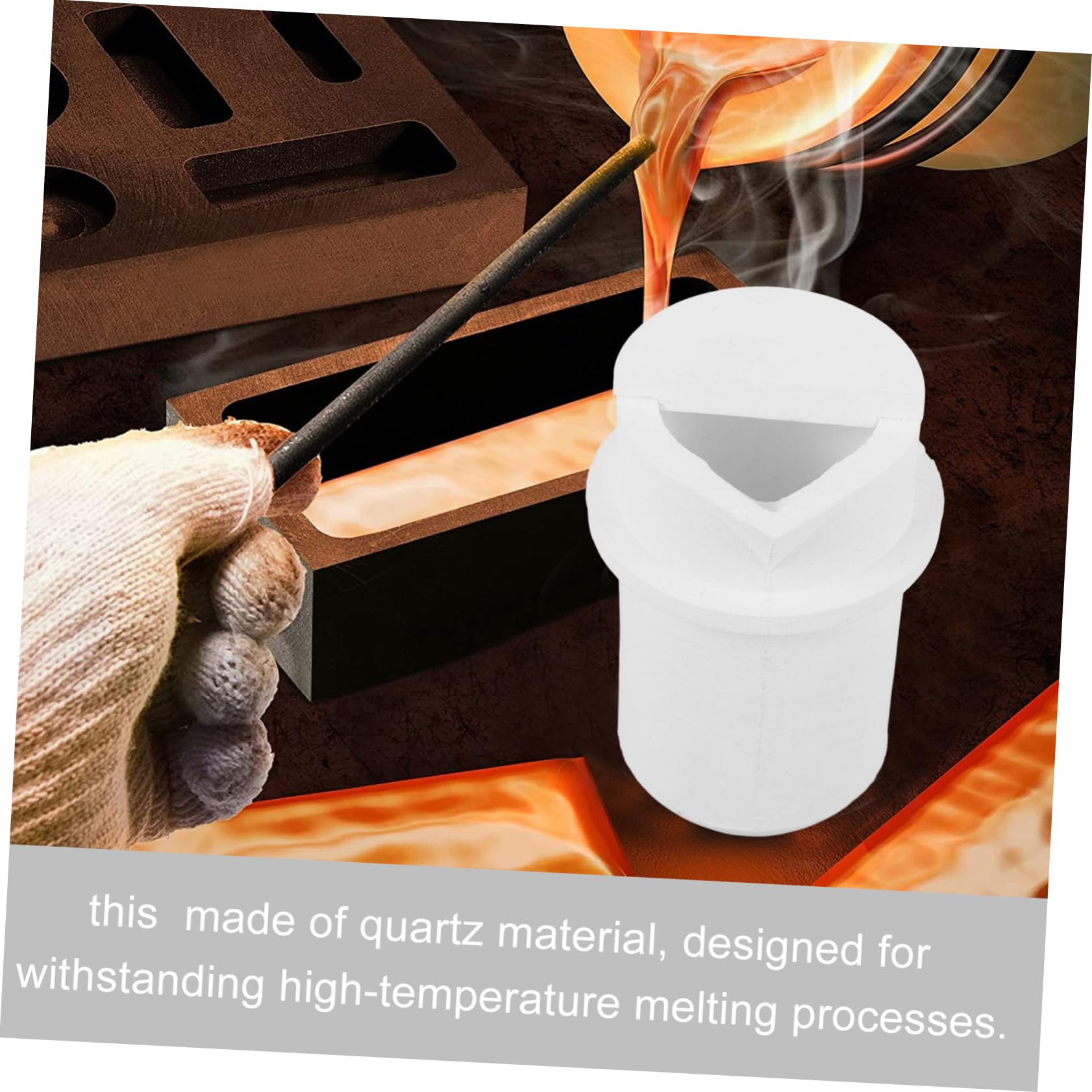 ULTECHNOVO 5piezas Crisol De Cuarzo Para Fundir Metales Tazón Resistente Altas Temperaturas Con Tapa Para Molde De Fusión Para Joyería y Metalurgia