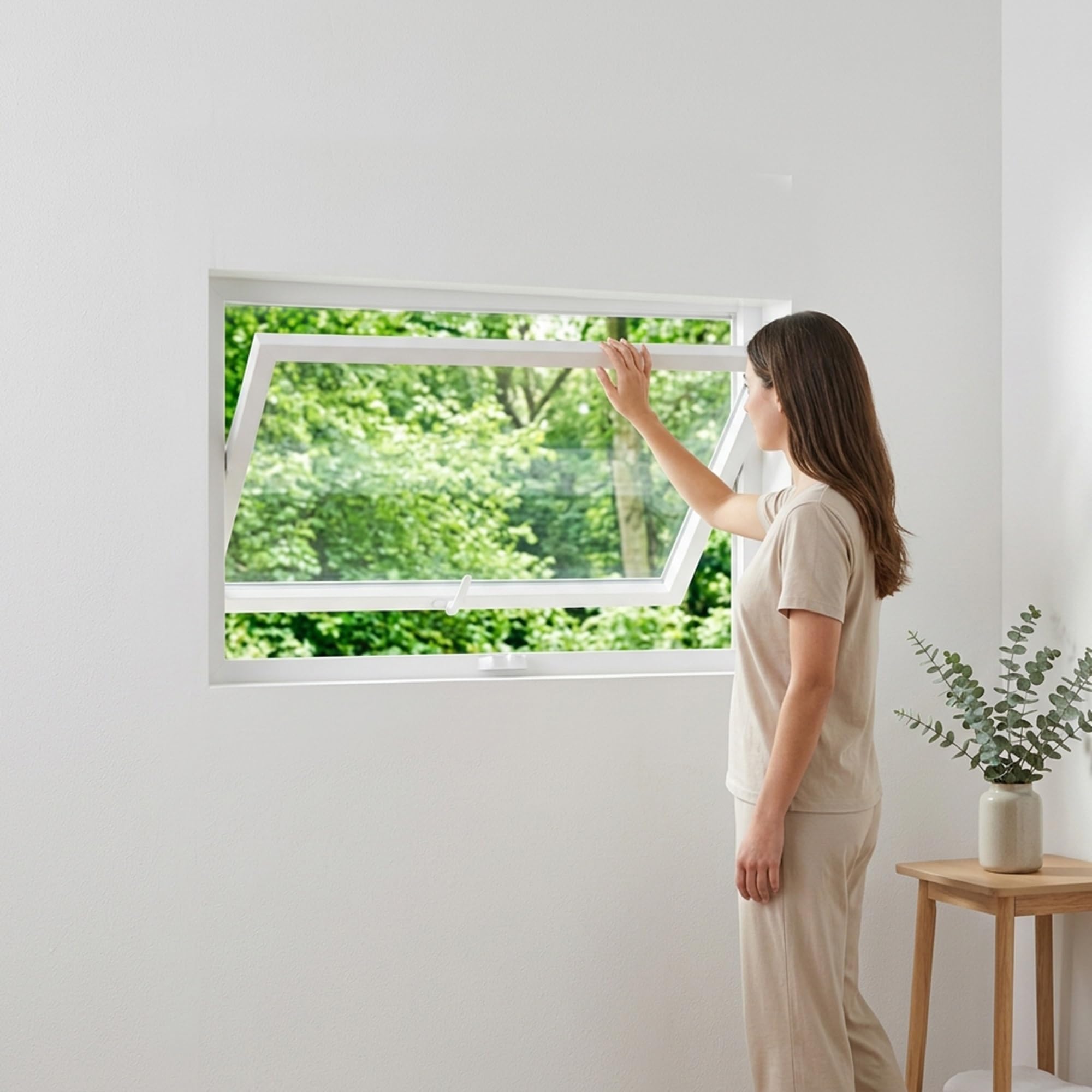 360° Drehbares Rechteckiges Fenster, Aluminiumlegierung Rahmen mit 5mm Gehärtetem Glas,Kellerfenster & Badezimmerfenster, Schuppen(Nero,40x90cm)