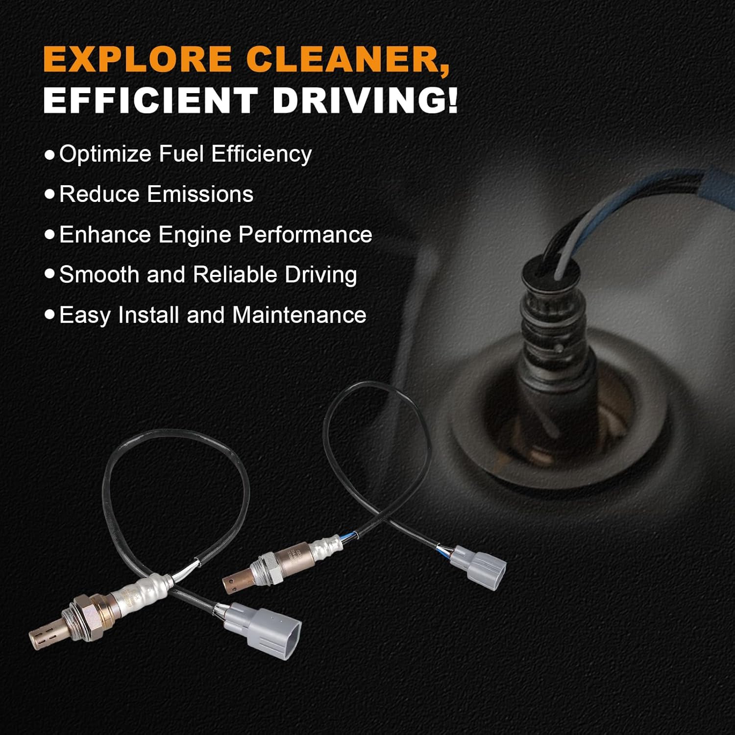 Oxygen Sensor Upstream Downstream Compatible with RAV4 2.4L 2006-2008, 234-4622 234-9041 2344556 2349041 Replacement