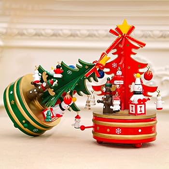木製クリスマスツリー 　オルゴール Amazon | オルゴール 木製クリスマスツリー回転オルゴール