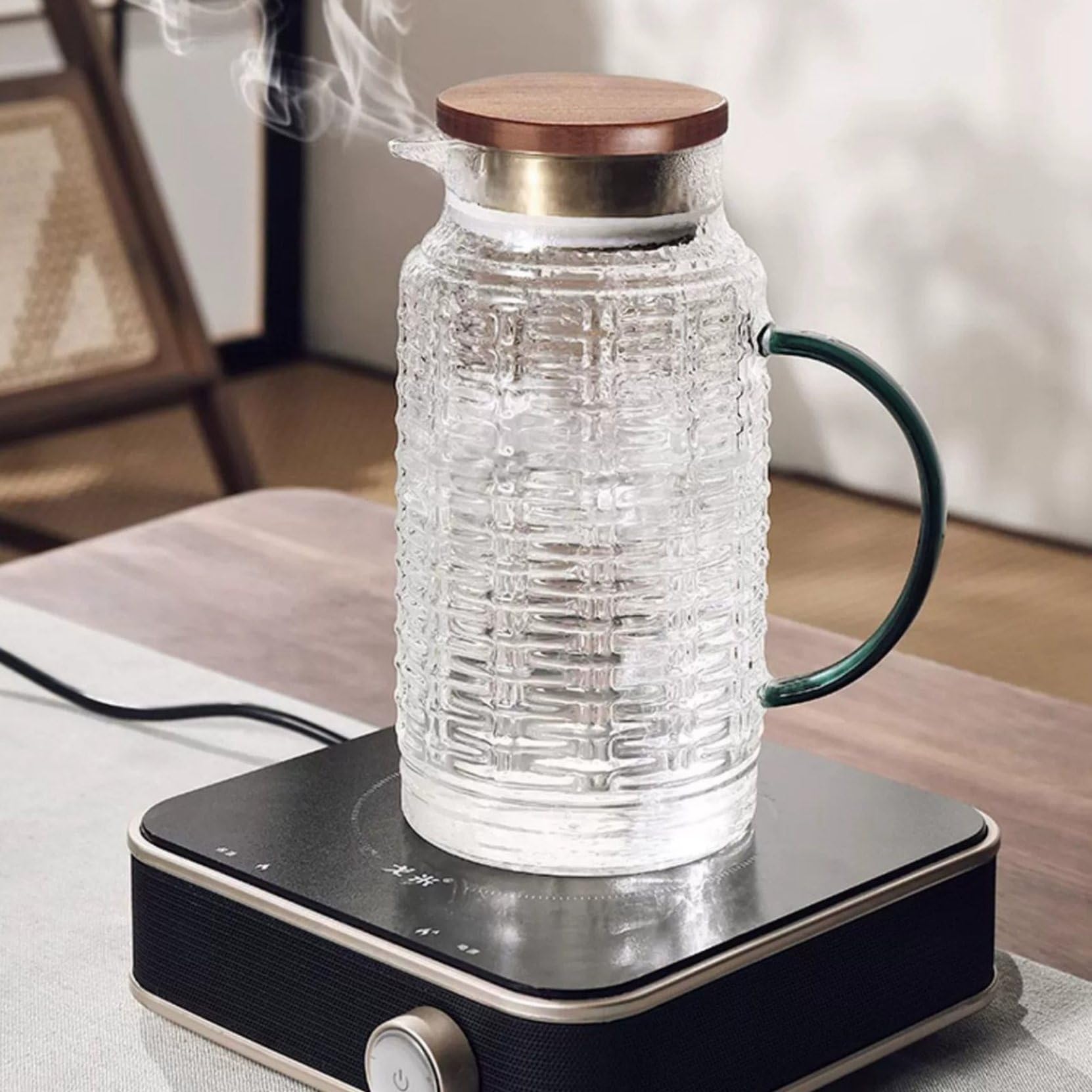 冷ピッチャー　カラフェ ダブルウォールカラフェ 1L[ピッチャー 冷水筒 蓋付き おしゃれ
