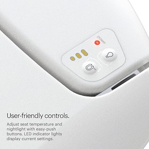 Miniatura 6 de Brondell L60-EW LumaWarm Asiento de inodoro alargado con luz nocturna calefaccionada, blanco