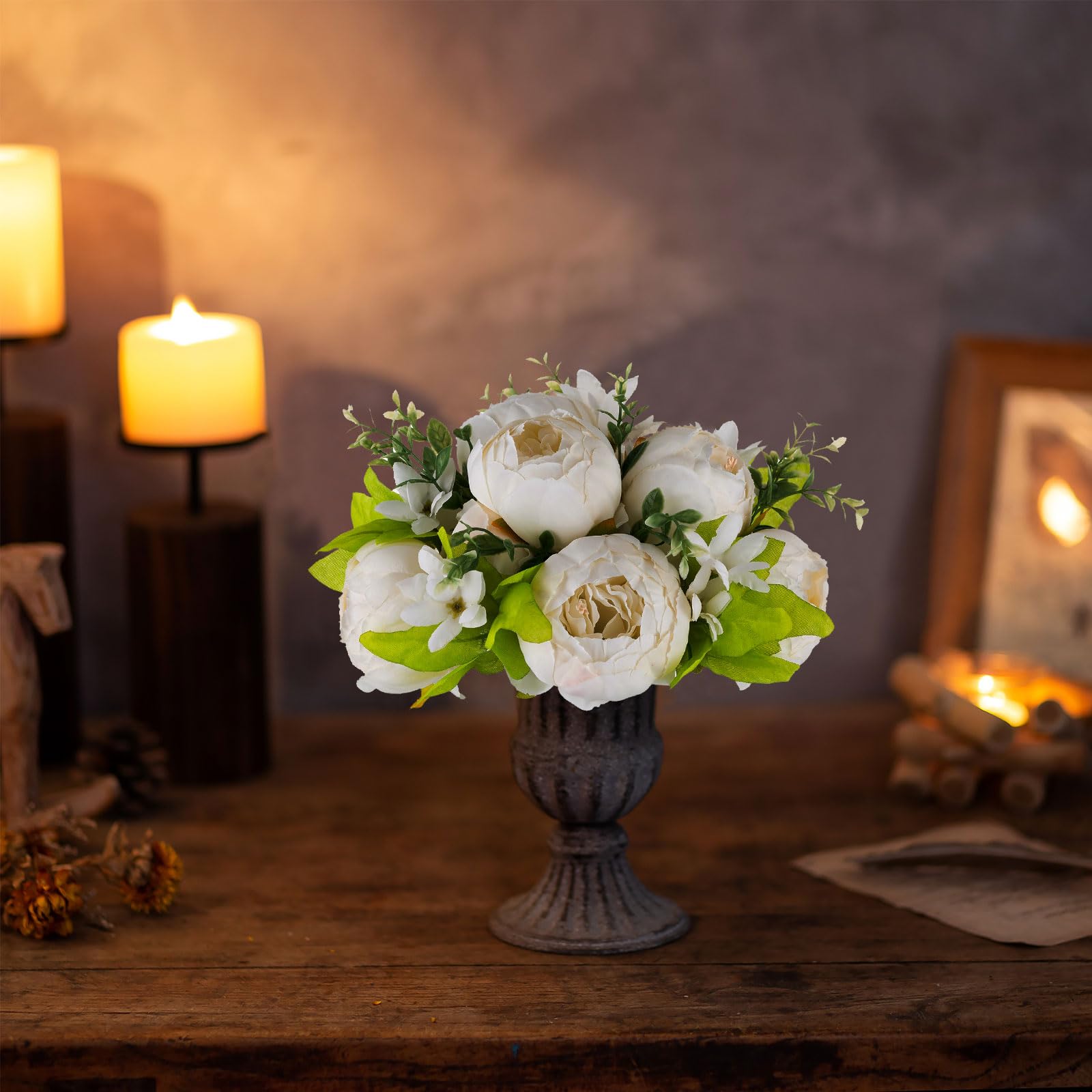 Vase Fleur Artificielle Fleurs Artificielles Avec Vase, Fausse Fleur Decoration Table, Fleurs Bouquet Artificiel