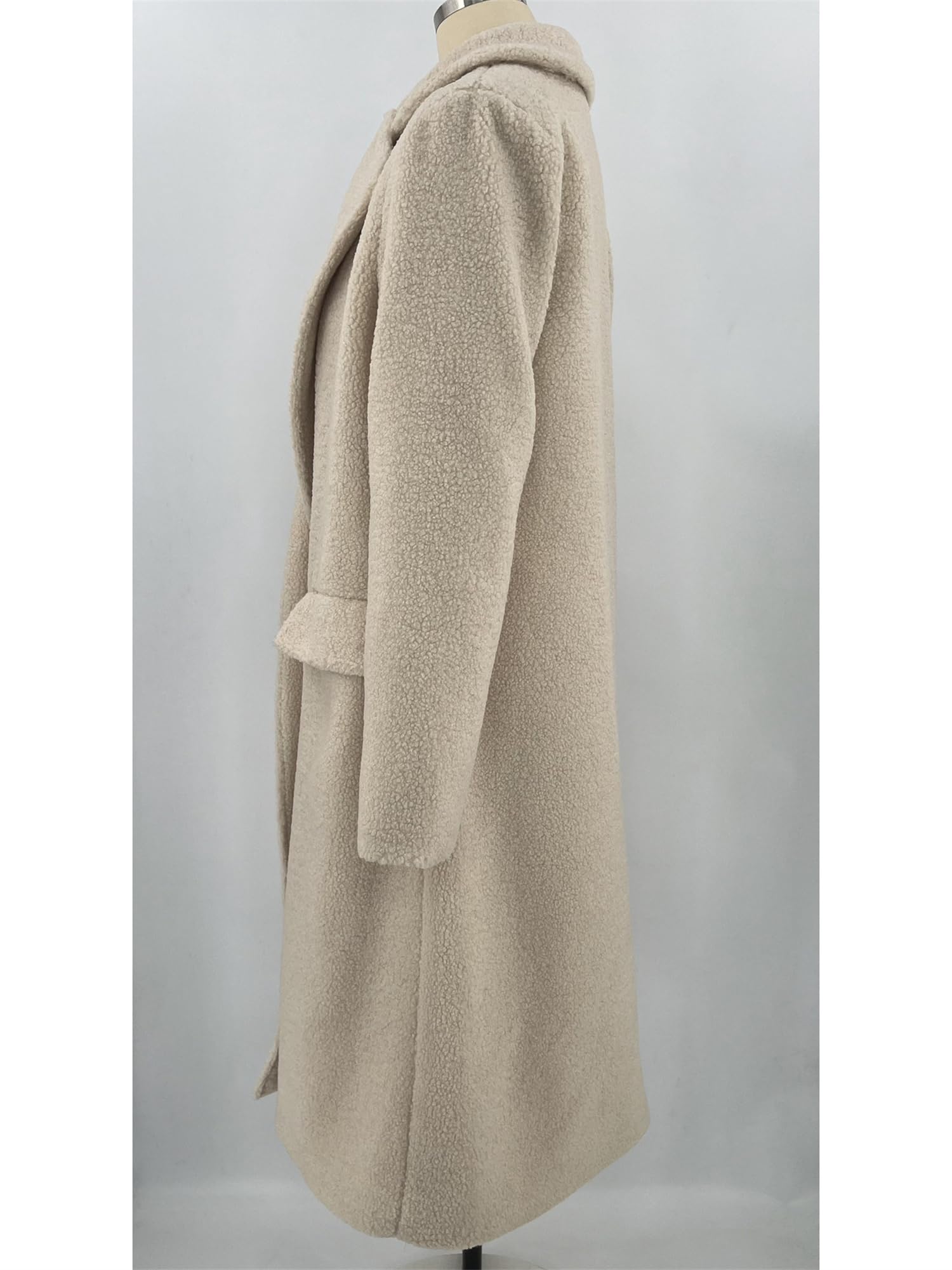 Générique Femmes en peluche manteau Flip - neck patch long patch fausse fourrure chaude veste d'hiver manteau bouton
