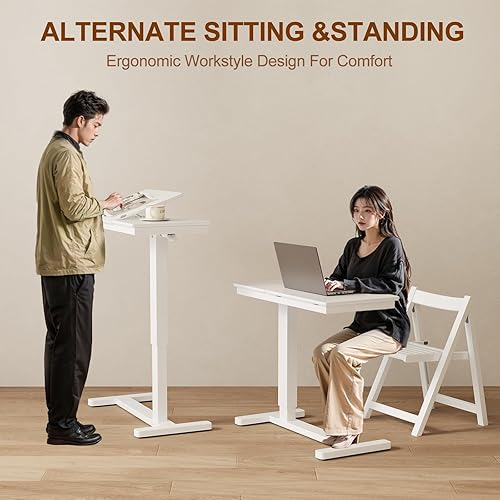 Miniatura 30 de Mesa de Cabecera de Madera Maciza sobre la Cama con Ruedas, Mesa de Cama de Hospital Médica Ajustable con Superficie Inclinable sobre la Cama,