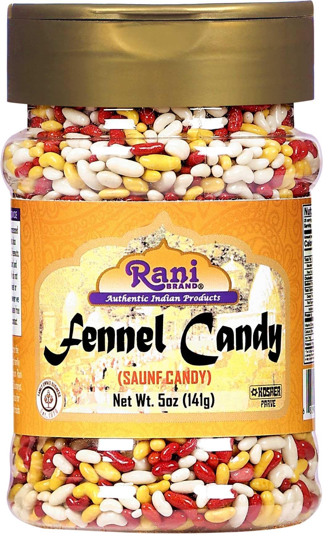 Rani Sugar Coated Fennel Candy 5oz (141g) PET Jar | Indian After Meal Digestive Treat | Vegan | Gluten Friendly | NON-GMO | Indian Origin