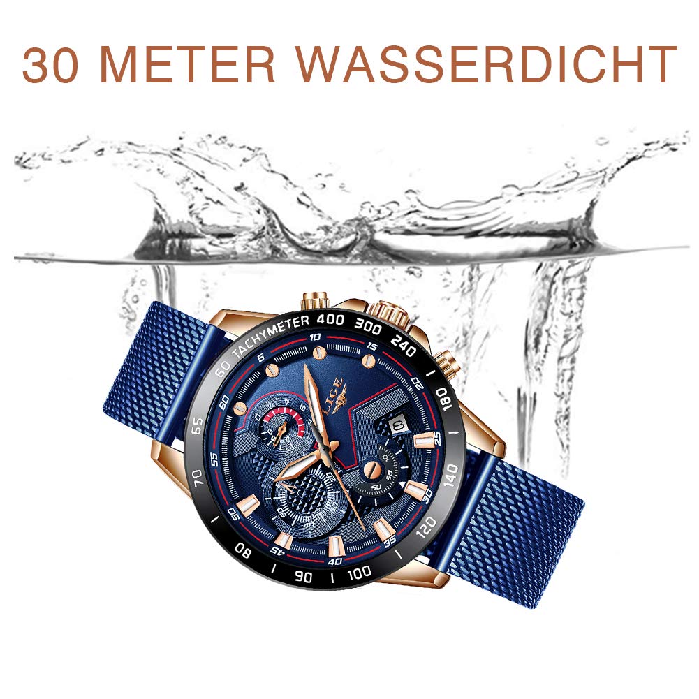 LIGE Orologio Intelligente, IP67 Impermeabile Fitness Sportivo Pedometro Con Monitoraggio Frequenza Cardiaca/Pressione Sanguigna/Sonno Cronometro Contapassi Touch screen Smartwatch IOS Android