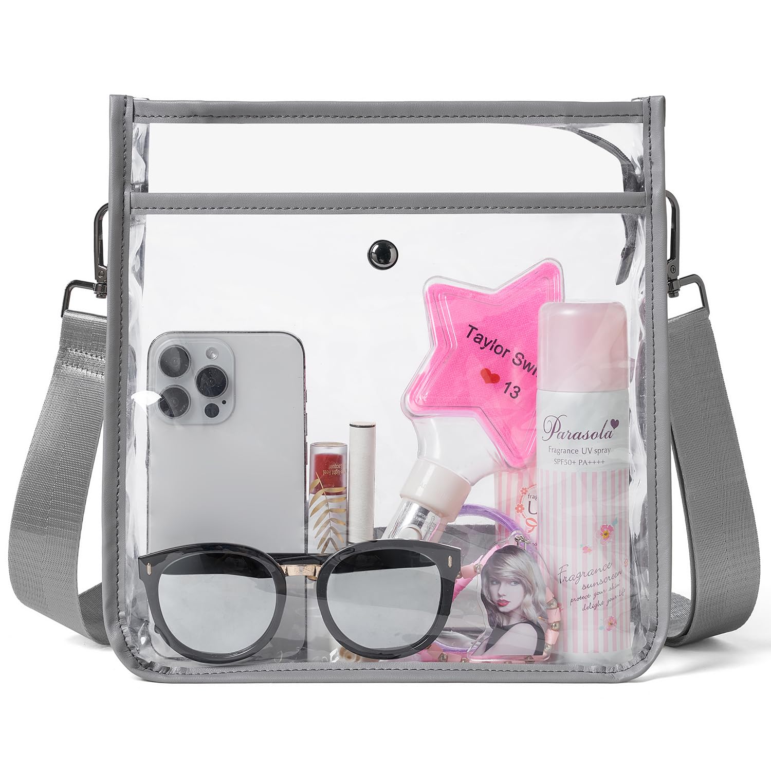 Bluome Clear Bag for Stadium Events 12x12x6 Clear Purses Stadium Bag Crossbody Purses for Concerts Football Games Travel