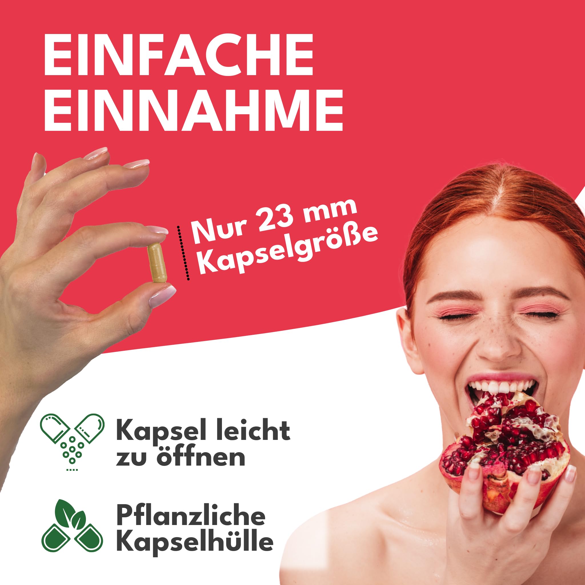 Green Naturals® Granatapfel Kapseln - Hochdosiert: 50:1 Extrakt (=110.000mg) je Tagesdosis mit 40% Ellagsäure - Polyphenole - Deutsche Herstellung - 100% Vegan & Ohne Zusätze - Vorrat für 2 Monate | 50:1 pro Tagesdosis · Entspricht 110.000 mg Granatapfel
