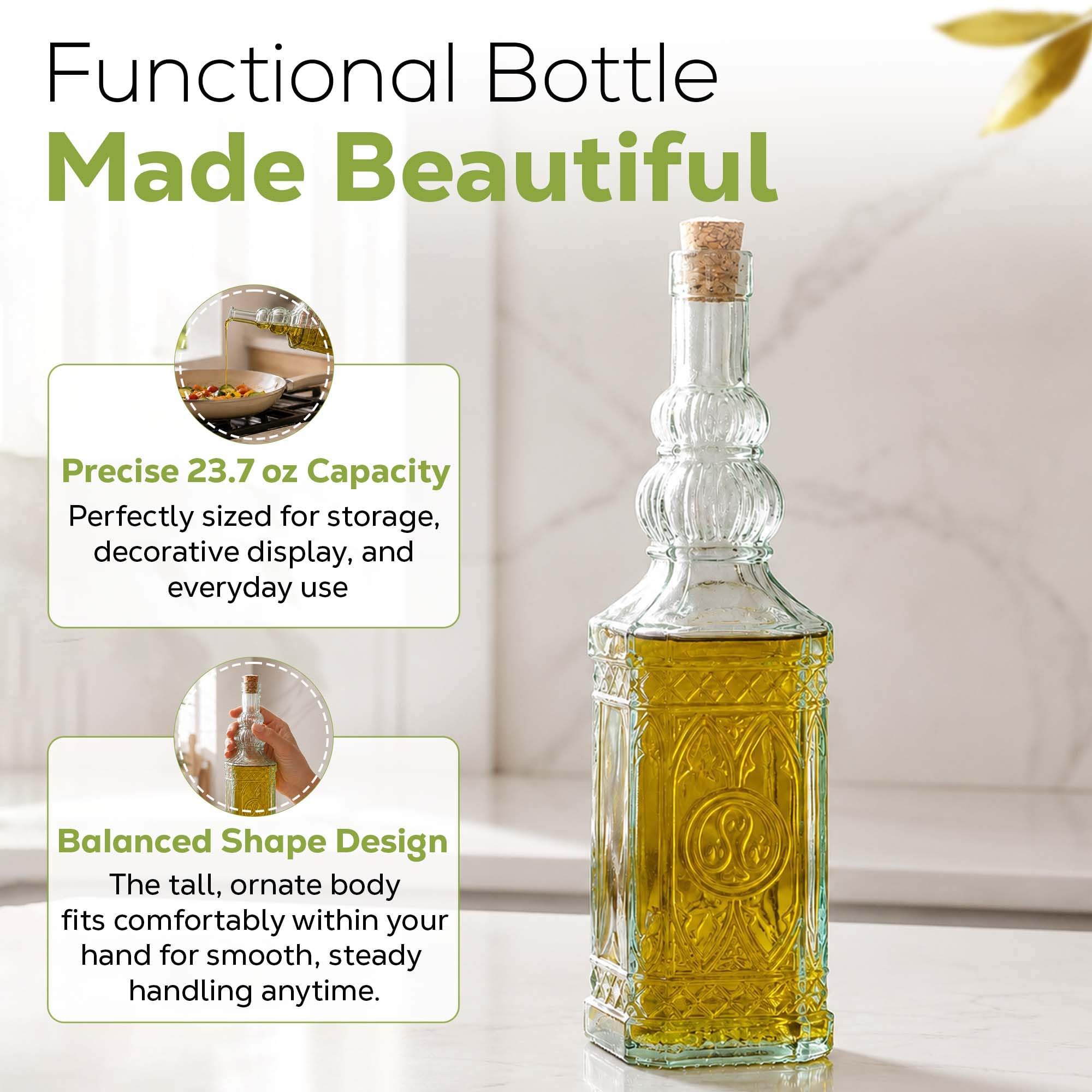 Couronne CO Kunstvoller Dekorative Glas Flasche, g5033, 23,7 Gramm Kapazität Farblos