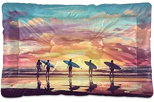 Amazon Basics Outdoor Water Repellent Pet Pillow Bed, Blue, Medium