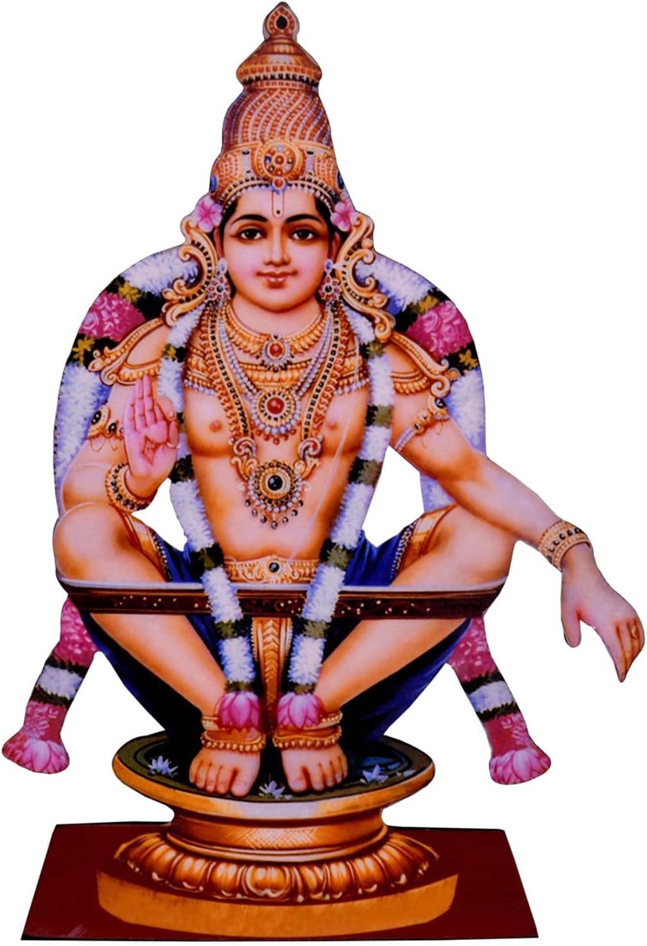 Vils Sabarimala Lord Shree Ayyappan/Iyappan Divine Holy Blessing Photo Frame for Pooja/Gift (3.5 X 6 inch)- Multicolor