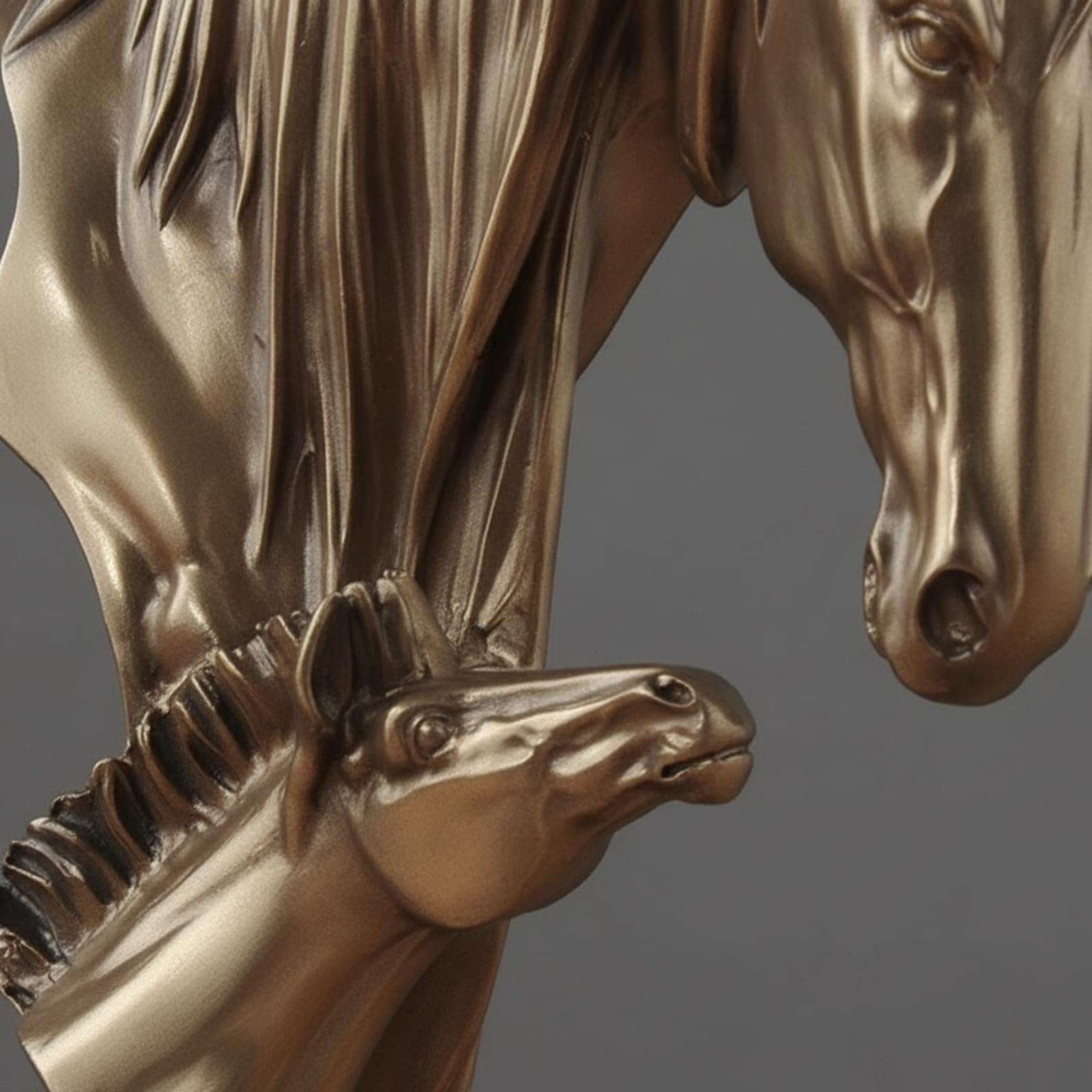 F Fityle Estatua de Caballo de Bronce Figura Escultura Ornamental Adorno para Decoración Acabado Pulido Fundición en Frío Base, Moderno