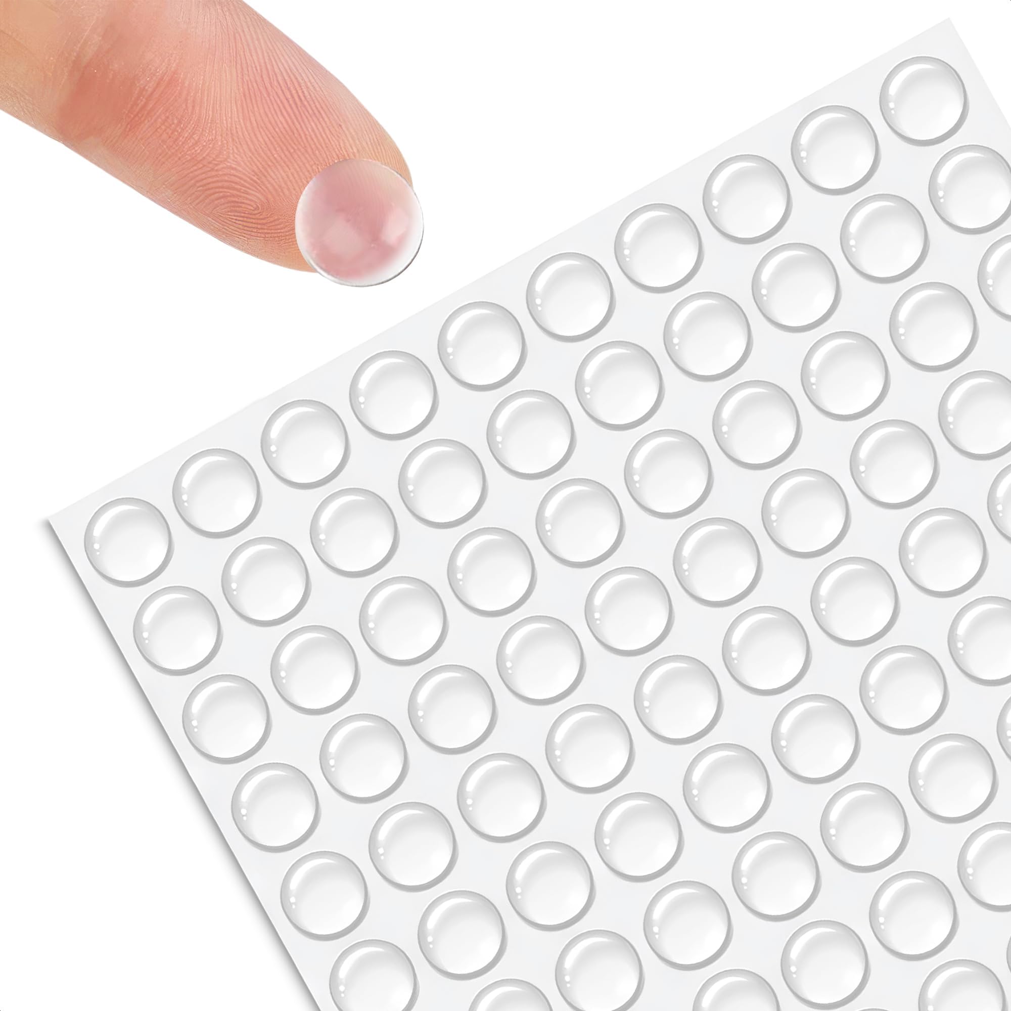 URBANMONK Silicone 100 Pcs Cabinet Door Bumpers Round | Self Adhesive Clear Cupboard Door Drawer Bumpers for Kitchen Cabinets Cutting Boards Picture Frames