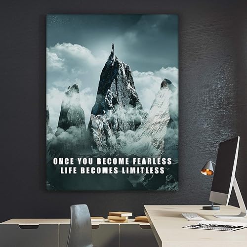 Vista 4 de NATVVA Póster con texto en inglés «Once You Become Fearless Life Becomes Limitless» («Once You Become Fearless Life Becomes Limitless»)