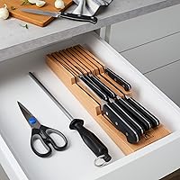 Vista 2 de HENCKELS Classic Razor-Sharp - Juego de cuchillos de 11 piezas con bloque, cuchillo de chef, cuchillo de pan, tenedor y cuchillo para trinchar, En