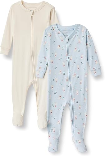 Tienda Essentials x Sofia Grainge Unisex Babies' Snug-Fit Cotton Footed Pajamas