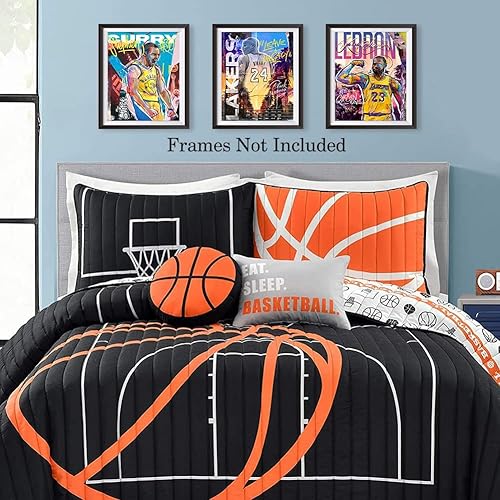 Miniatura 4 de Arte de pared con estrellas de baloncesto impresiones artísticas de baloncesto de graffiti Kobe Bryant Stephen Curry Lebron James Antetokounmpo -