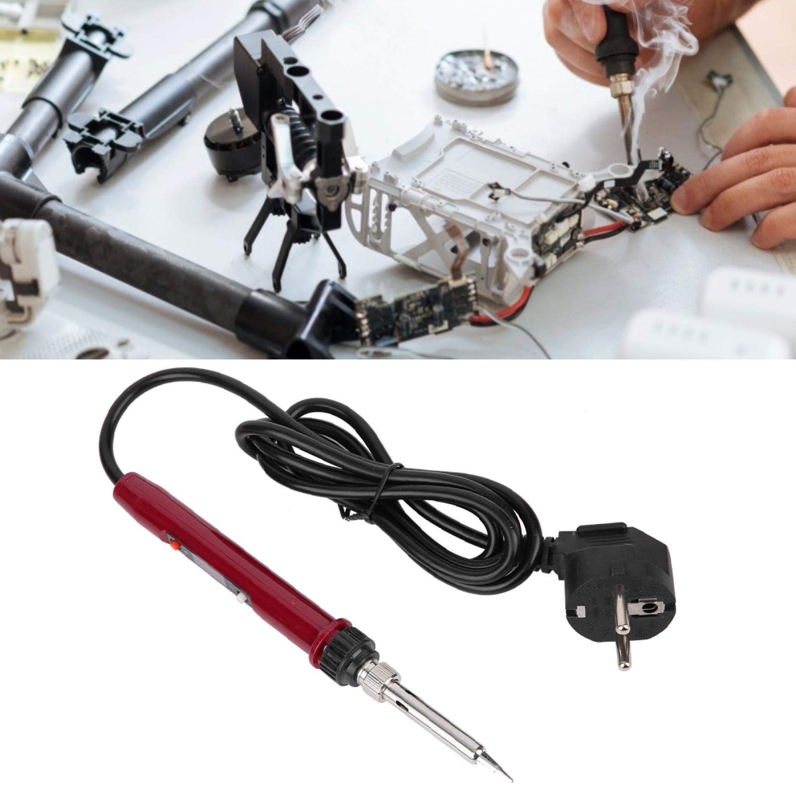 936H 80W Soldador eléctrico Pantalla digital Temperatura constante Hierro eléctrico Antióxido Rojo Soldador eléctrico Enchufe de la UE 220-240V