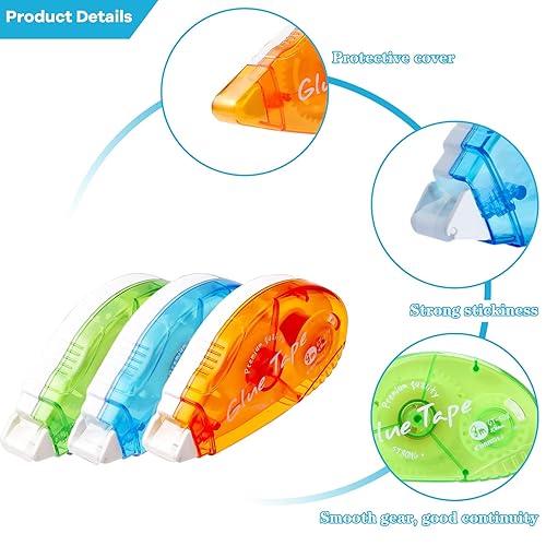 Miniatura 4 de Rodillo de cinta adhesiva de doble cara, paquete de 6 cintas adhesivas para álbumes de recortes, suministros para álbumes de recortes para oficina,