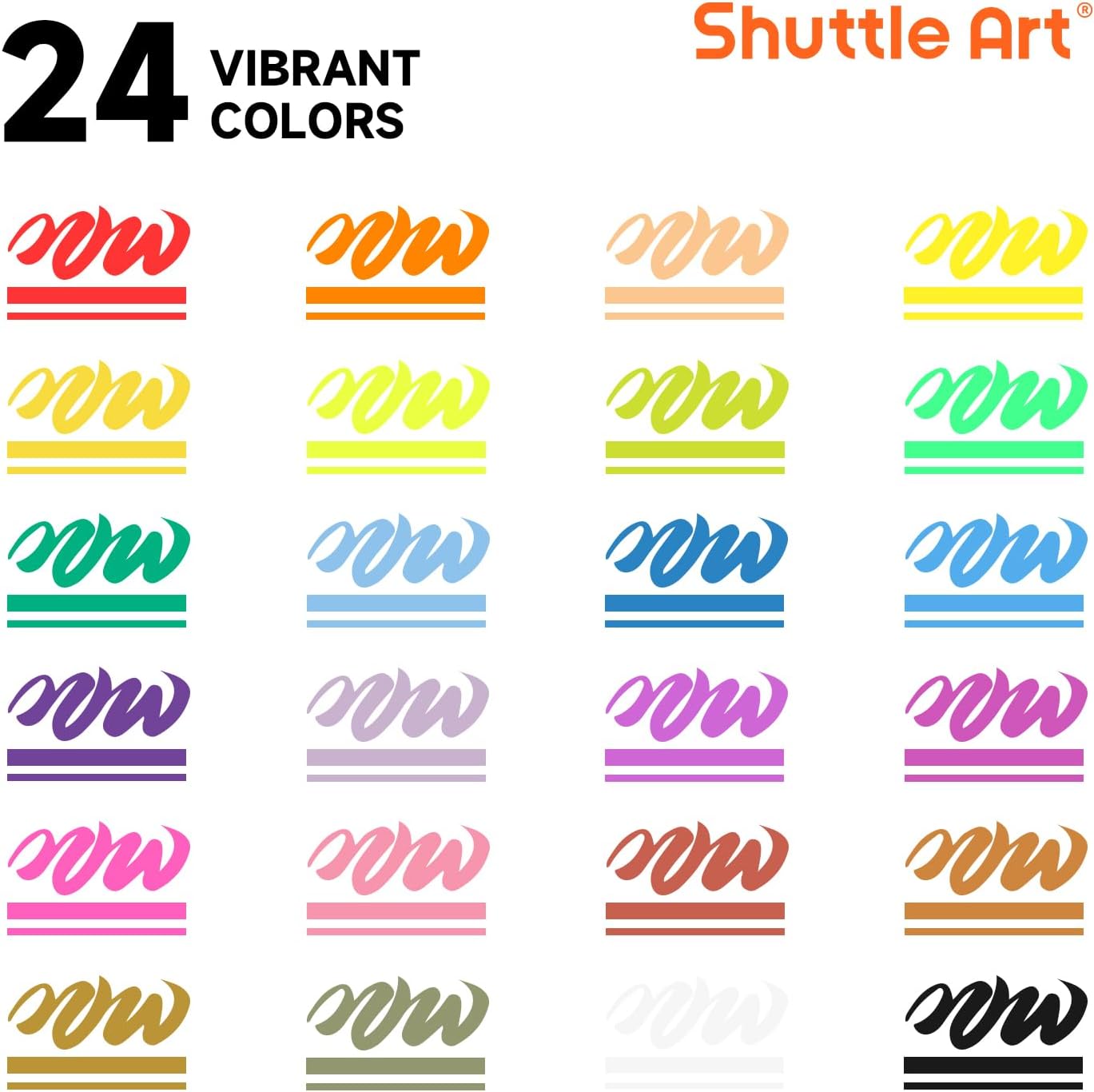 Shuttle Art Chalk Markers, 24 Vibrant Colors Liquid Chalk Markers Pens for Chalkboards, Windows, Glass, Cars, Erasable, 3mm Reversible Fine Tip with Chalkboard Labels for Office Home Supplies - Image 5