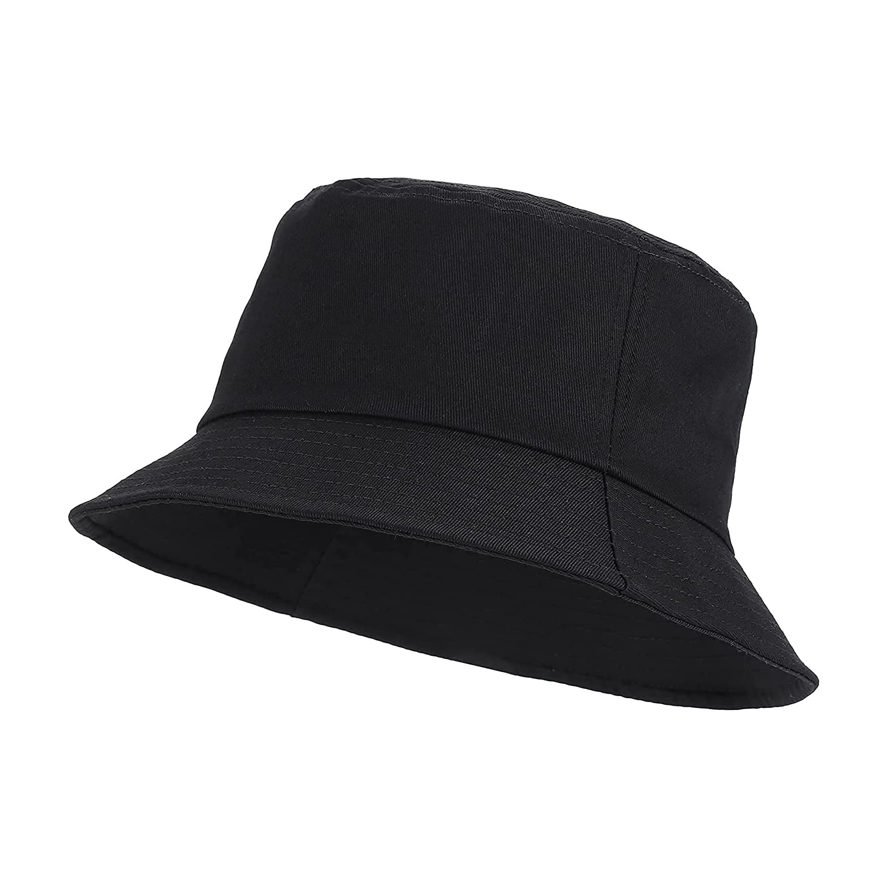 Zonixon Bucket Hat for Men & Women | Cotton Wide Brim Sun Hats | Soft Plain Cotton Protect UPF50+ UV Packable Beach Hat Summer Bucket Cap for Travel Black-image-8
