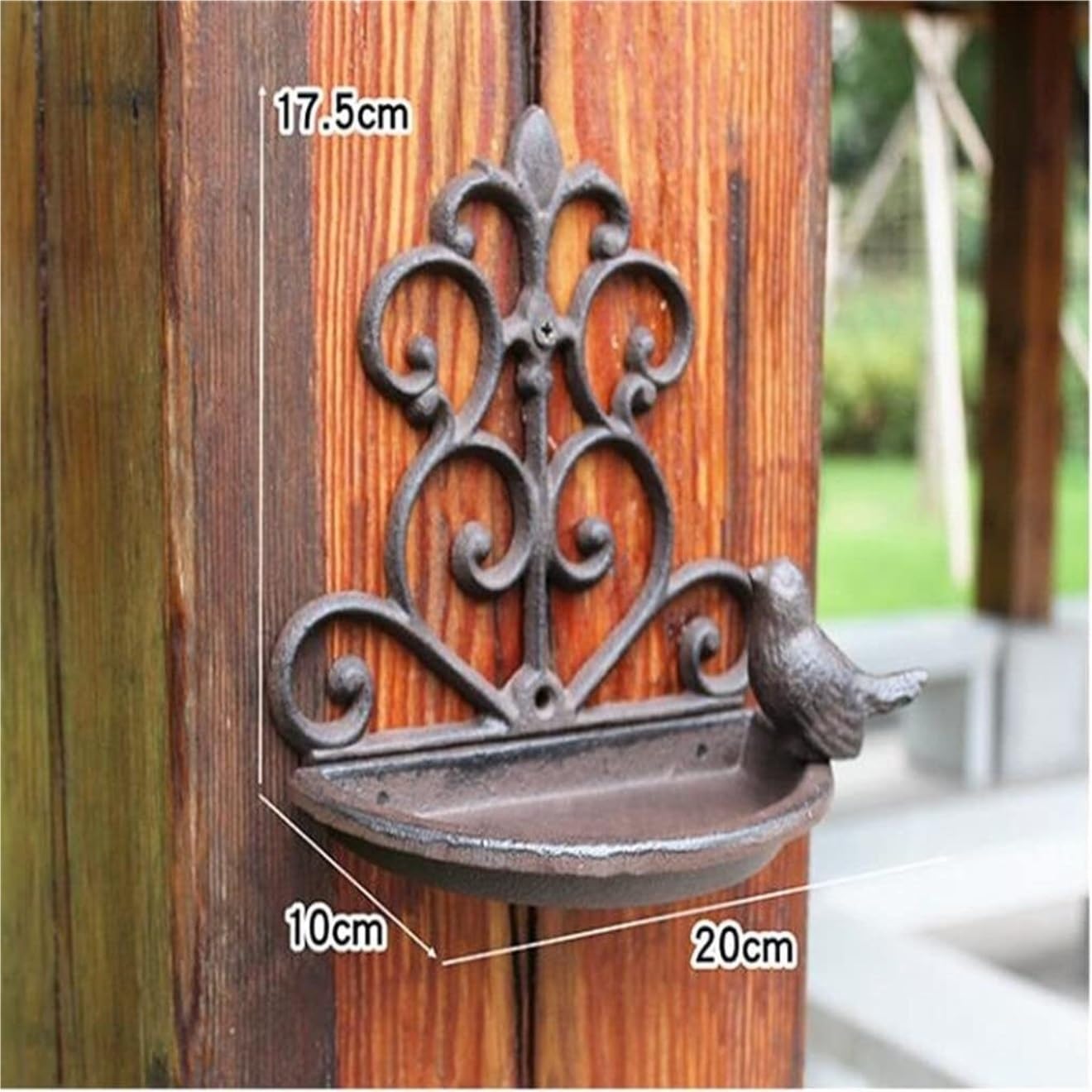 Ptaków Ogrodowych Rustykalny Żeliwny Karmnik Dla Ptaków Farm Home Garden Ścienny Metalowy Ptak Figurka House Accents Karmnik