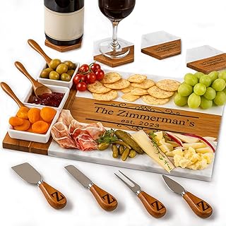 Personalized Charcuterie Board, Marble Cheese Boards for Bridal Shower G...