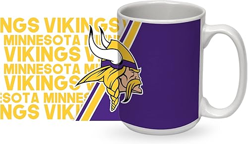 Vista 16 de Rico Industries NFL Football 15 oz White Ceramic Mug