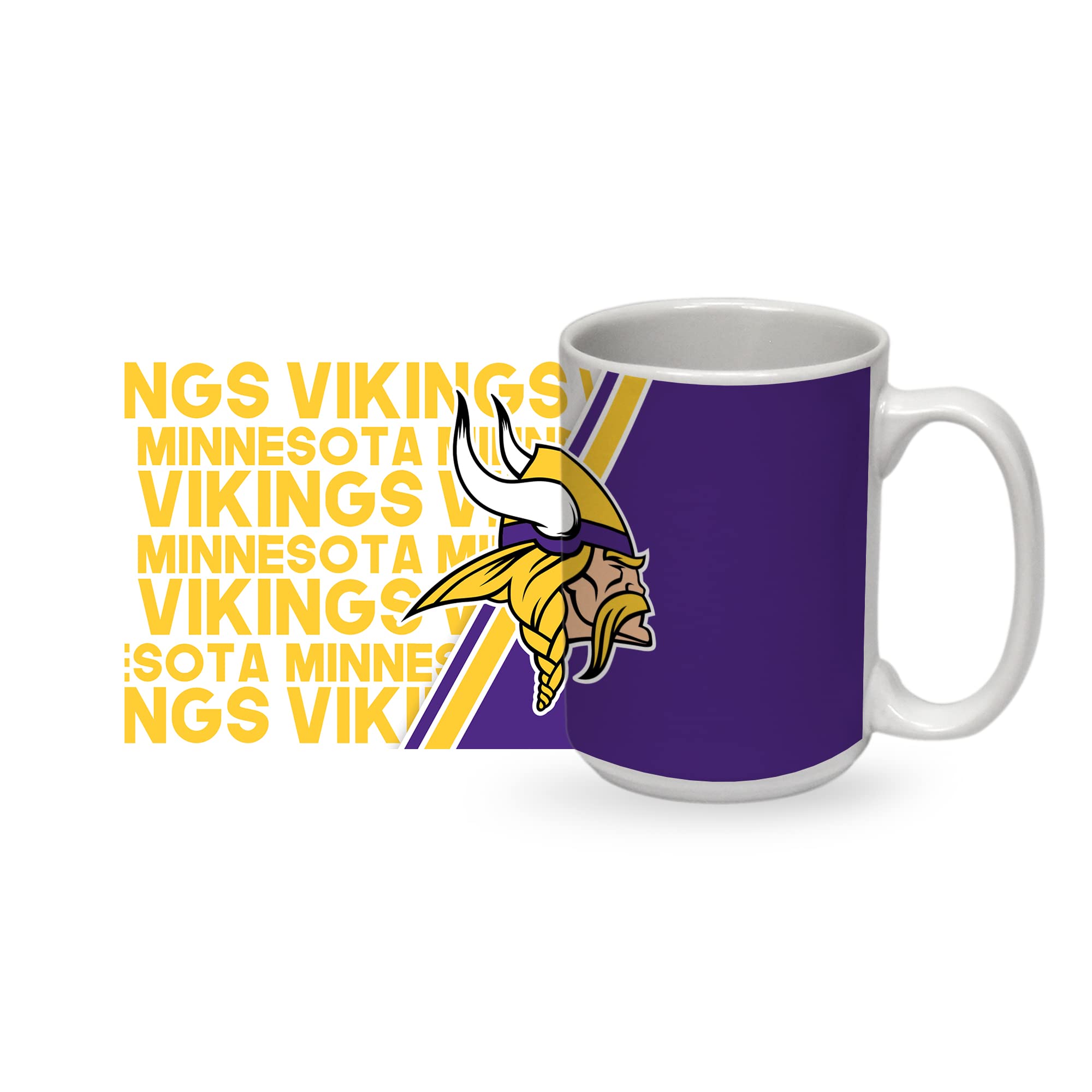 Rico Industries NFL Football Minnesota Vikings 15 oz White Ceramic Mug