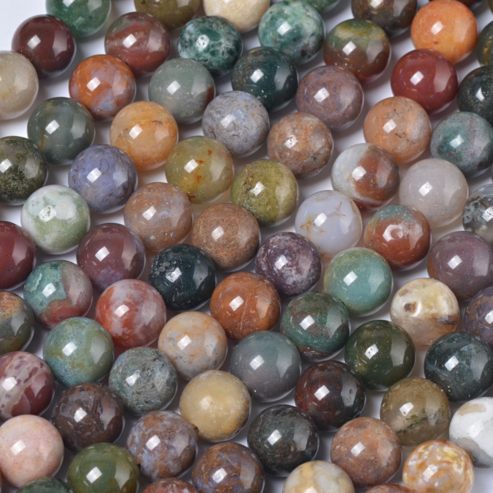 8mm Round Indian Agate Natural Stone Beads for Jewellery Making Gemstone Beads for Crafting (45-50Pcs) - Image 4