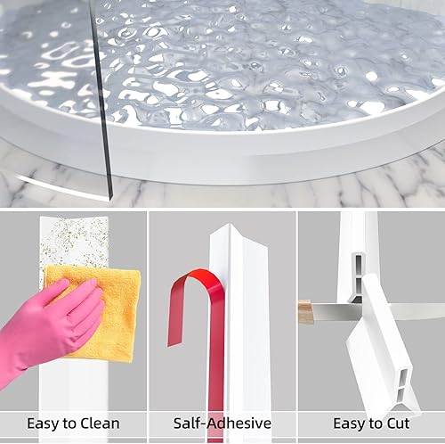 Miniatura 3 de Duzzy Presa de agua de umbral de ducha de 3 pulgadas de alto, barrera de tapón de agua de ducha de 39 pulgadas para aumentar la altura de la presa