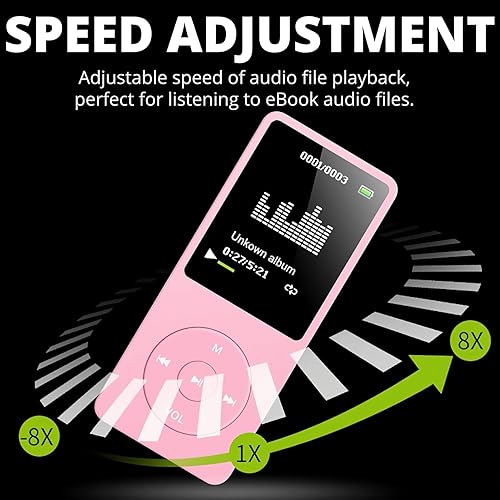 Miniatura 9 de Reproductor MP3 MP4 para niños, reproductor de MP3 con pantalla HD de 1.8 pulgadas, radio FM, auriculares, reproductor de audio HiFi portátil con