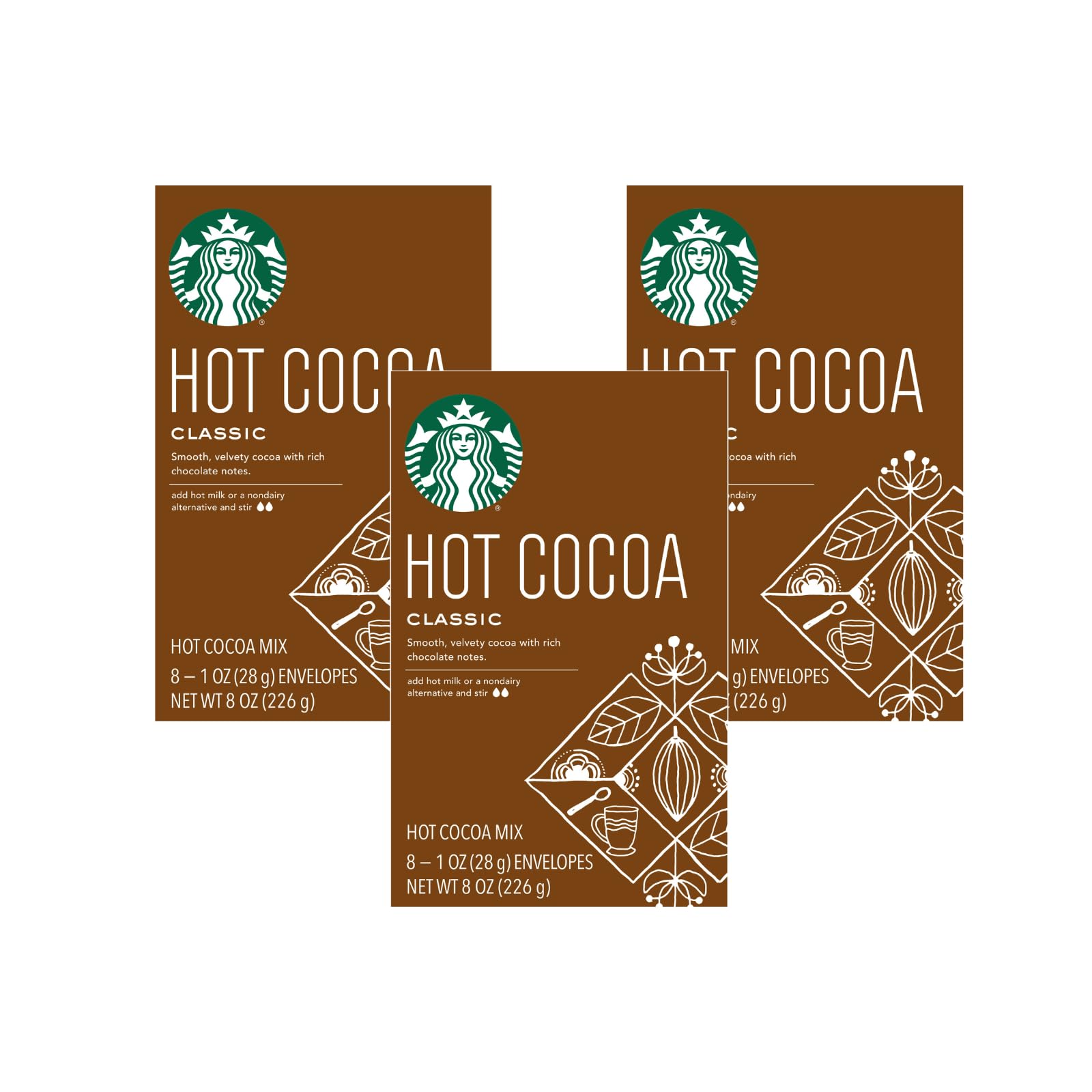 Starbucks Classic Hot Cocoa (Classic, 8 Count (Pack of 3