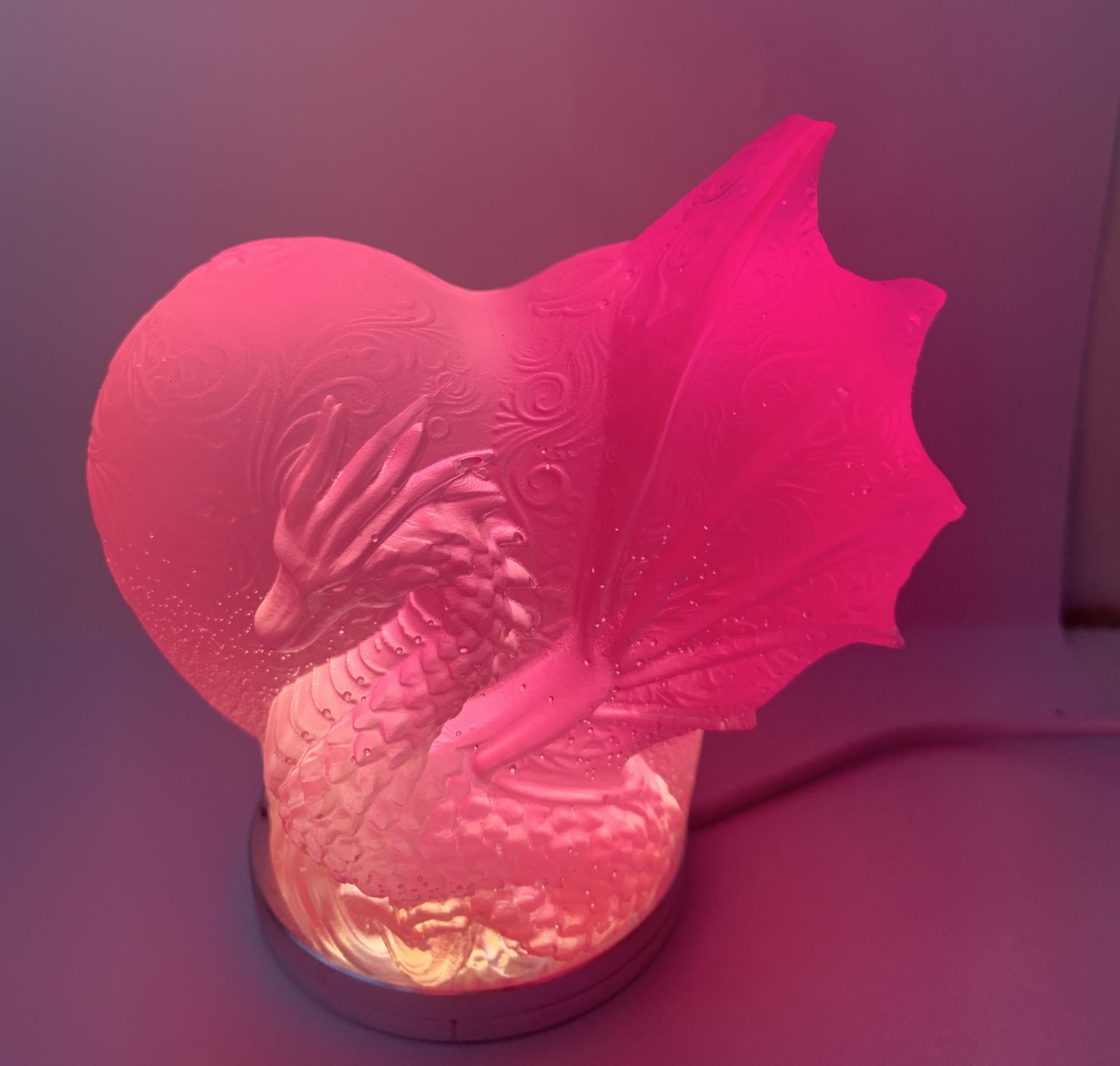 Genérico Lámpara Dragón LED Rosa – Luz Nocturna Dragón 3D – Lámpara Decorativa para Habitación Infantil
