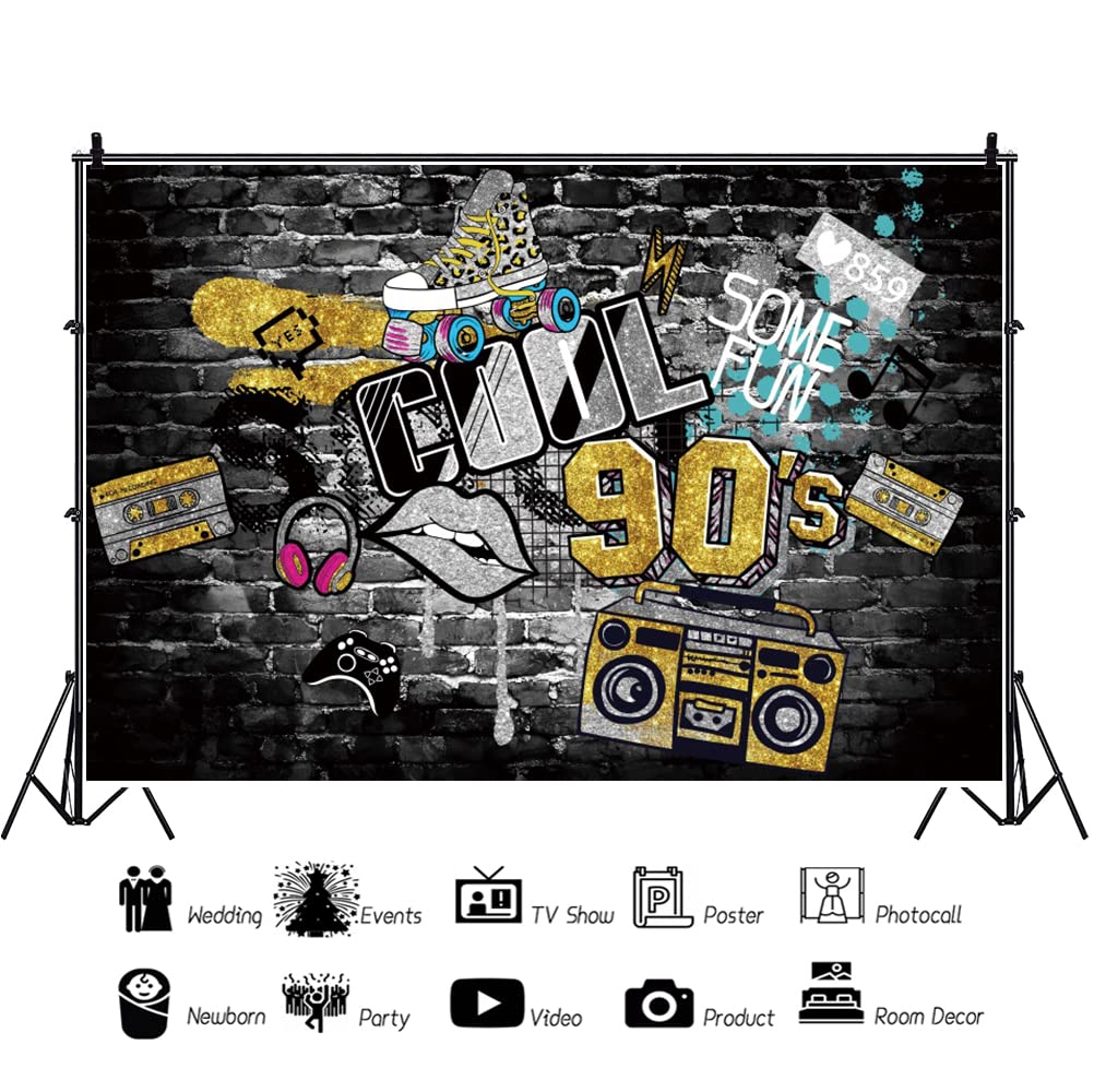 Graffiti Wall Photography Backdrop 90s Theme Party Decoration Portrait Photoboot