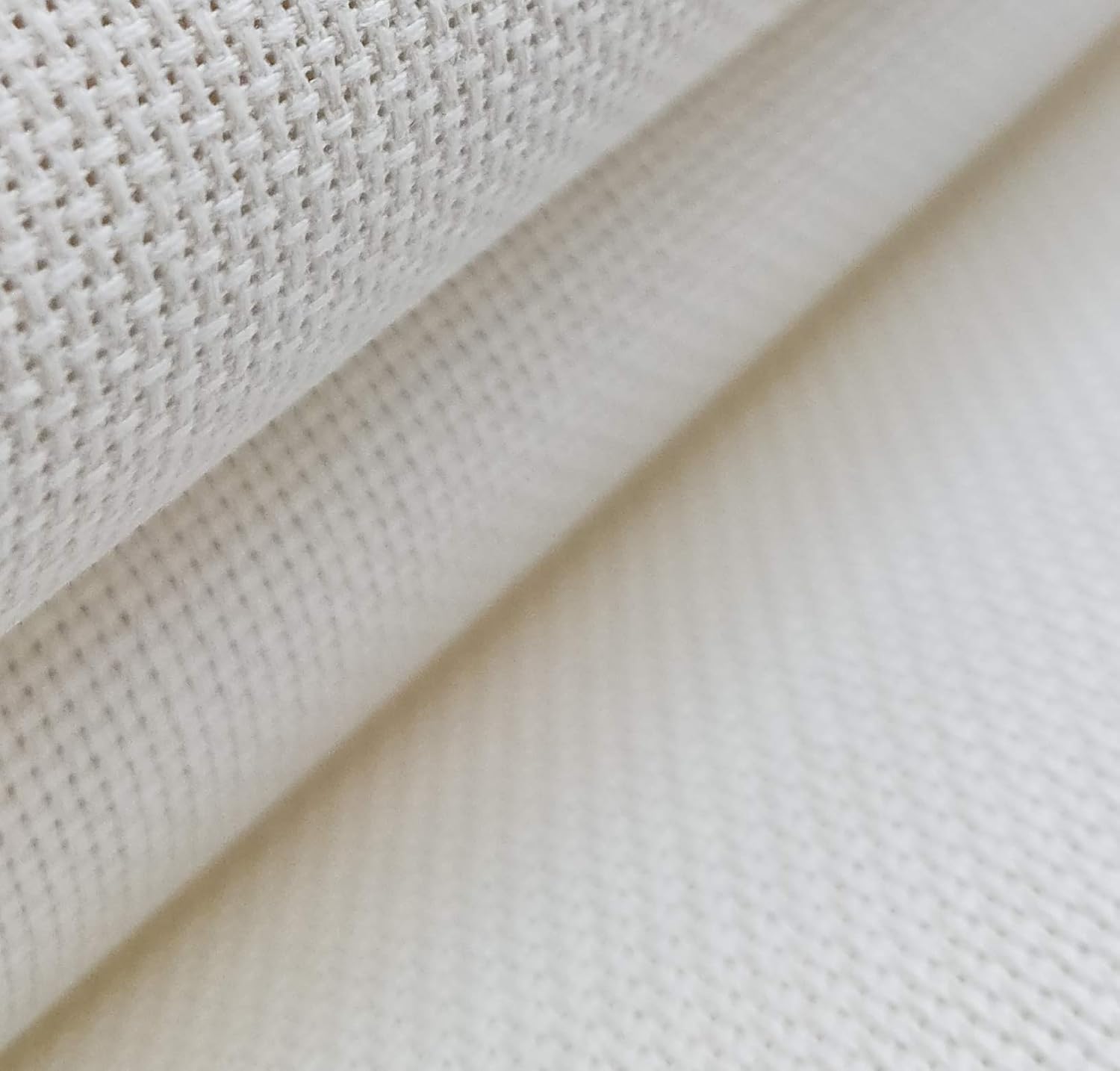 59" x 3 Yards 18CT Counted Cotton Large Aida Cloth Cross Stitch Fabric (White)