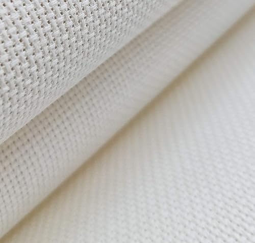 Vista 21 de KCS 59" x una yarda 18 Ct Counted algodón Aida tela de punto de cruz (blanco antiguo)