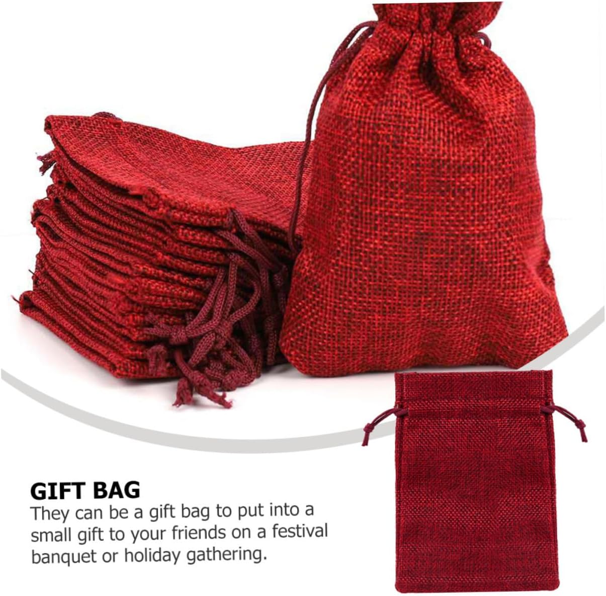 VALICLUD 24pcs Linen Drawstring Gift Bags for Chocolate and Mints image 2