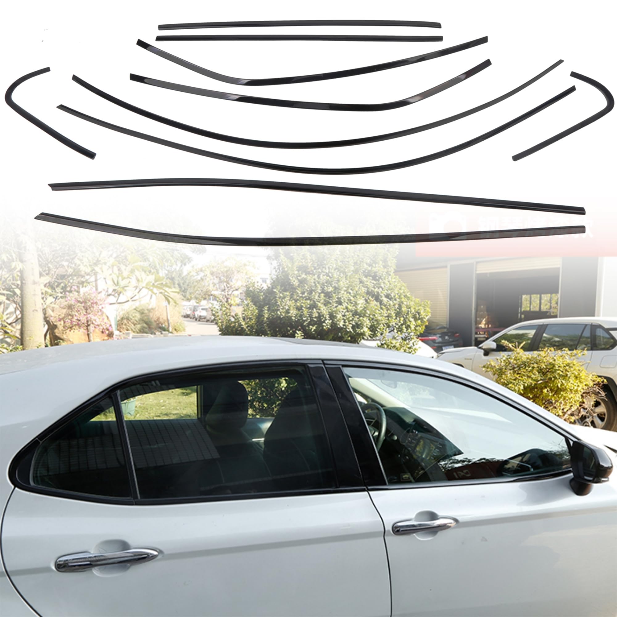 uszczelka szyby Pasuje do Camry 2018-2024 boczna szyba samochodu ze stali nierdzewnej listwa wykończeniowa pasek dekoracyjny akcesoria zewnętrzne zestaw